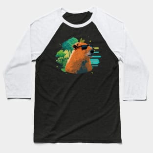 Capybara with sunglasses Baseball T-Shirt